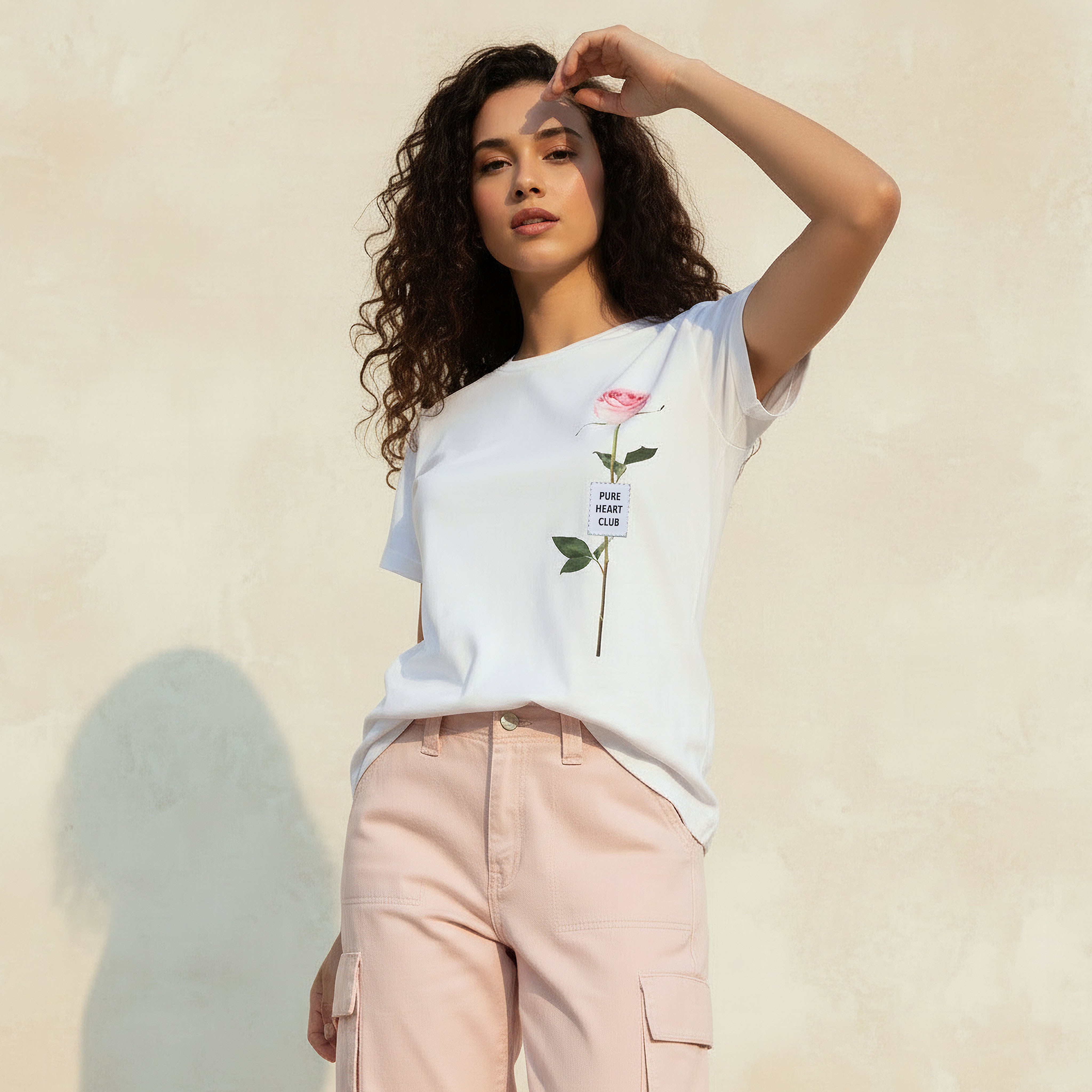 Cotton T-shirt with Graphic Print-women-clothing-tshirts-image-1