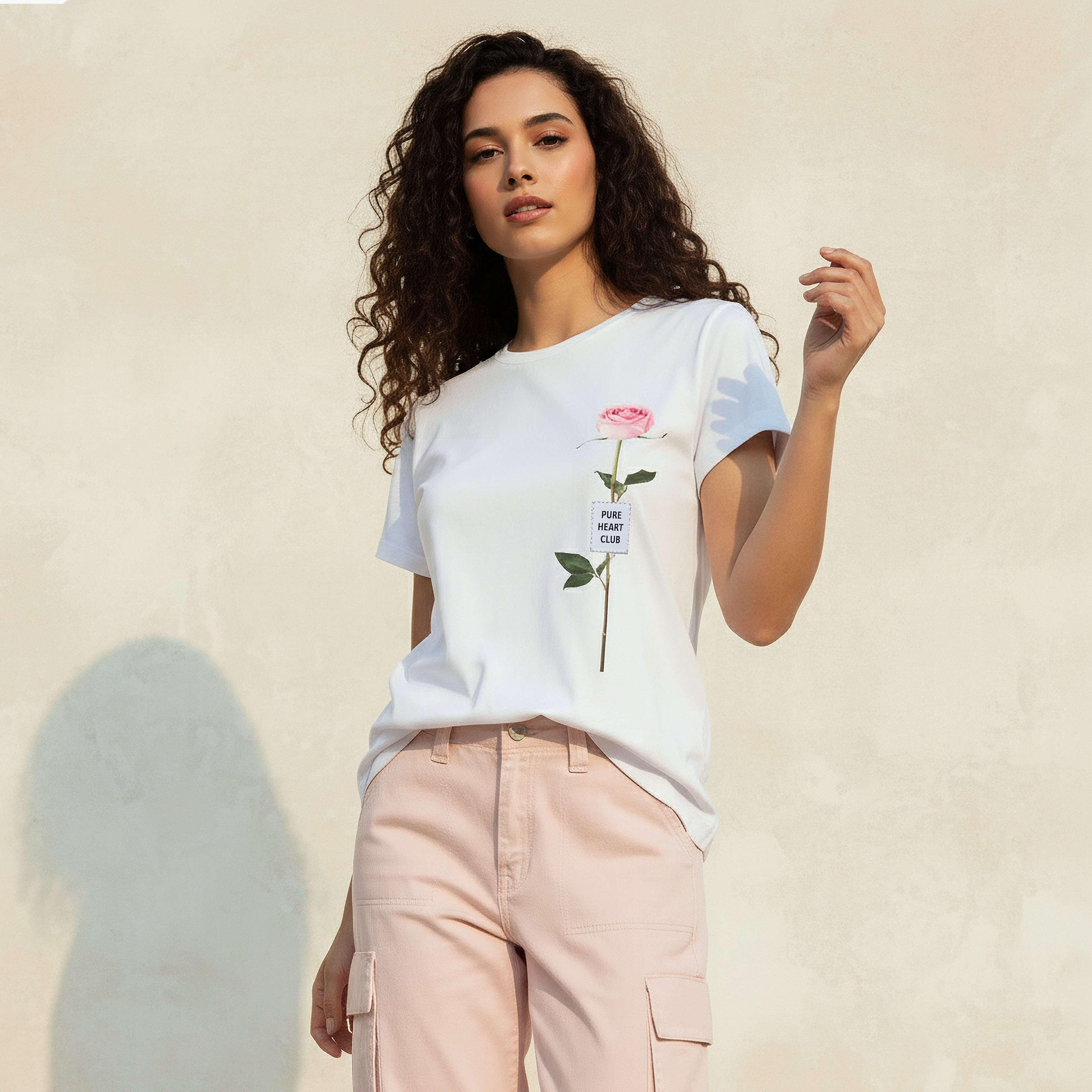 Cotton T-shirt with Graphic Print-women-clothing-tshirts-image-5