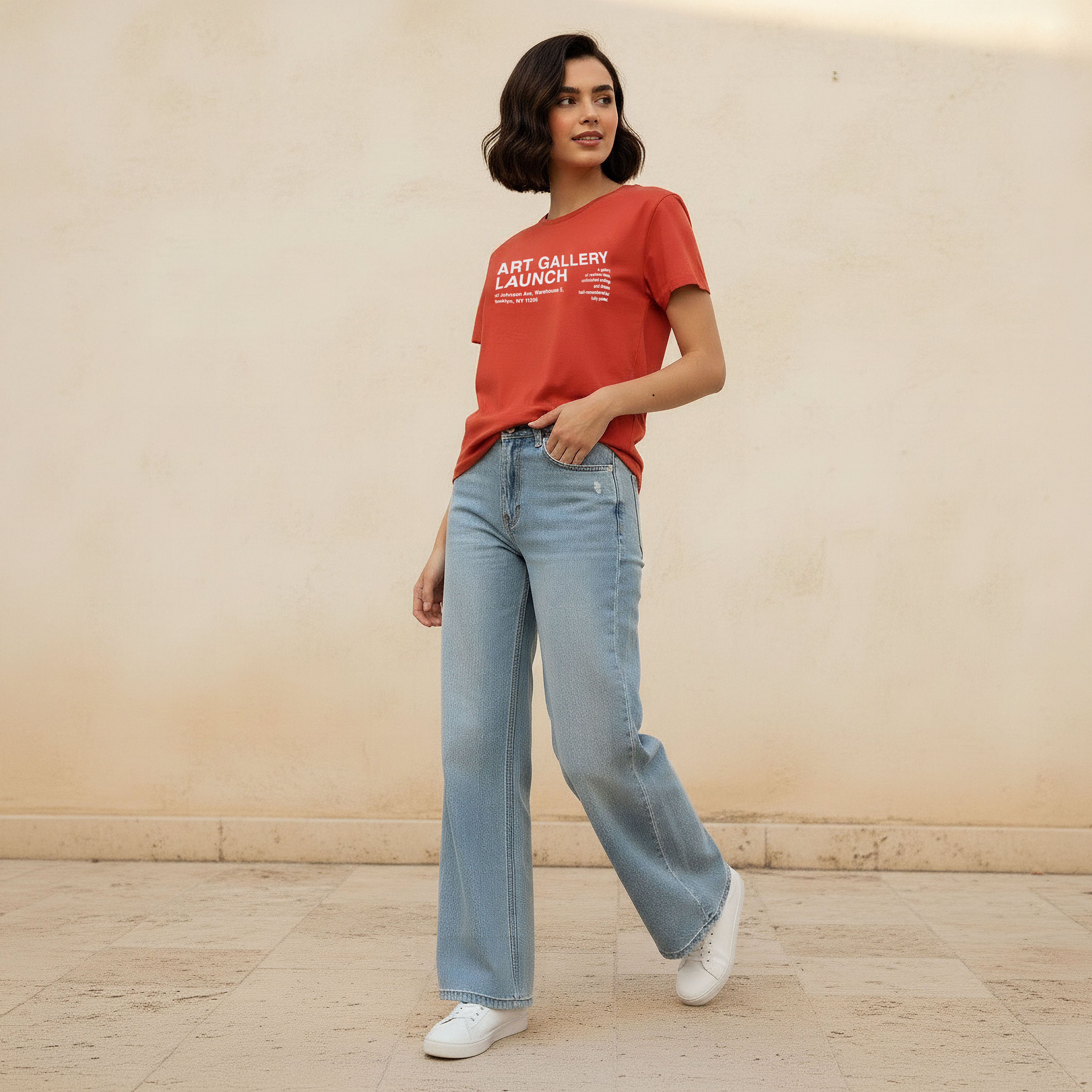 Cotton T-shirt with Graphic Print-women-clothing-tshirts-image-3