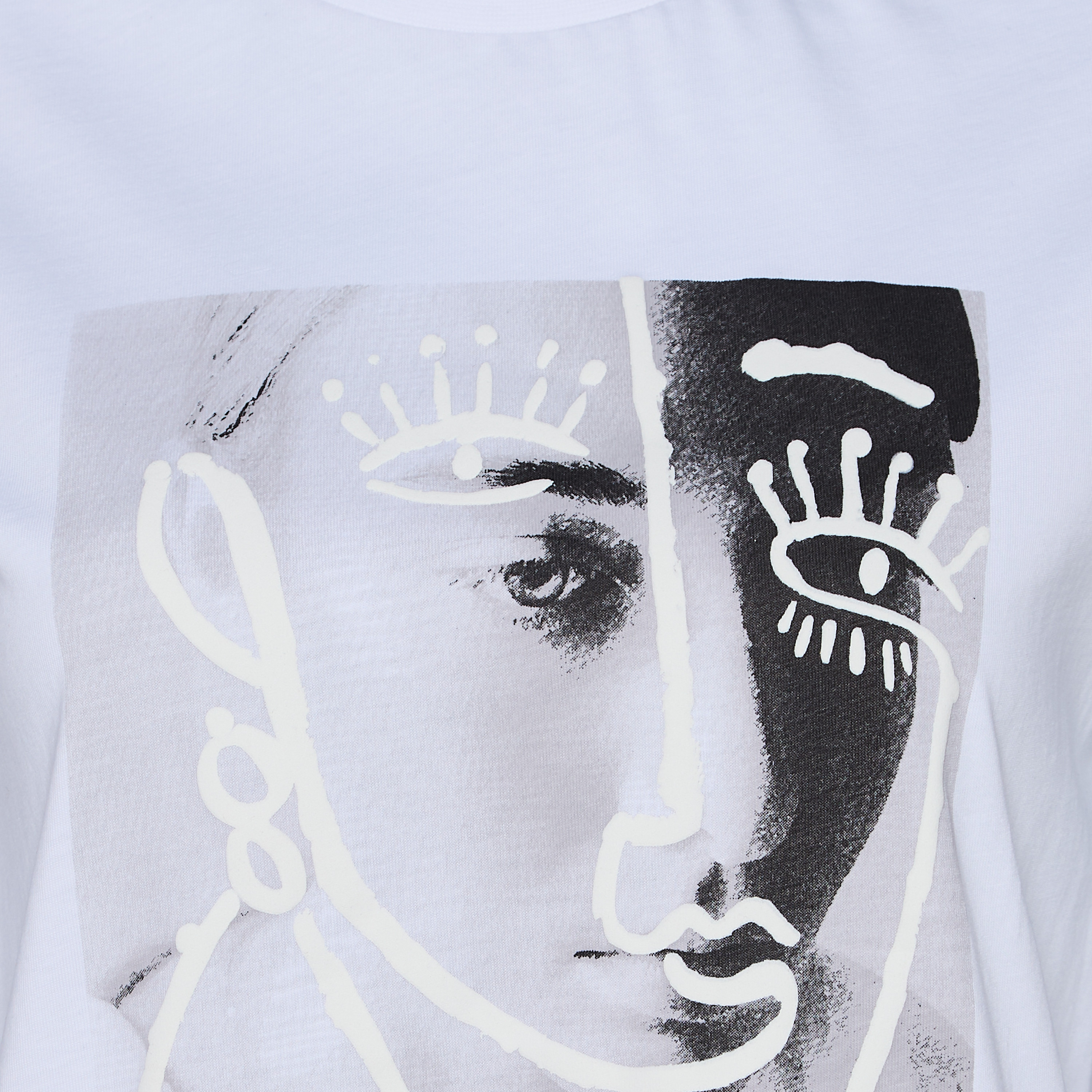 Cotton T-shirt with Typographic Embroidery-women-clothing-tshirts-image-2