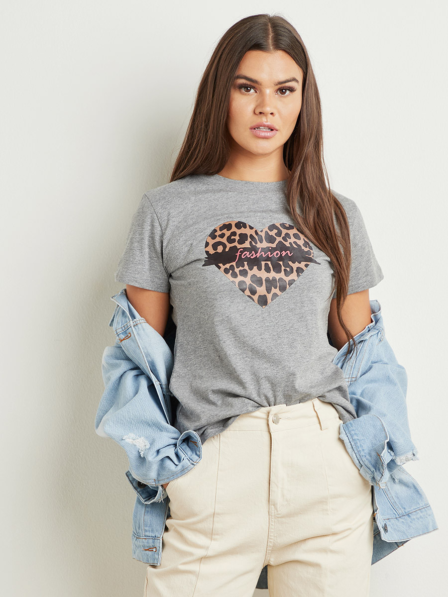 Styli Heart Leopard Printed Round Neck T-Shirt-women-clothing-tshirts-image-1