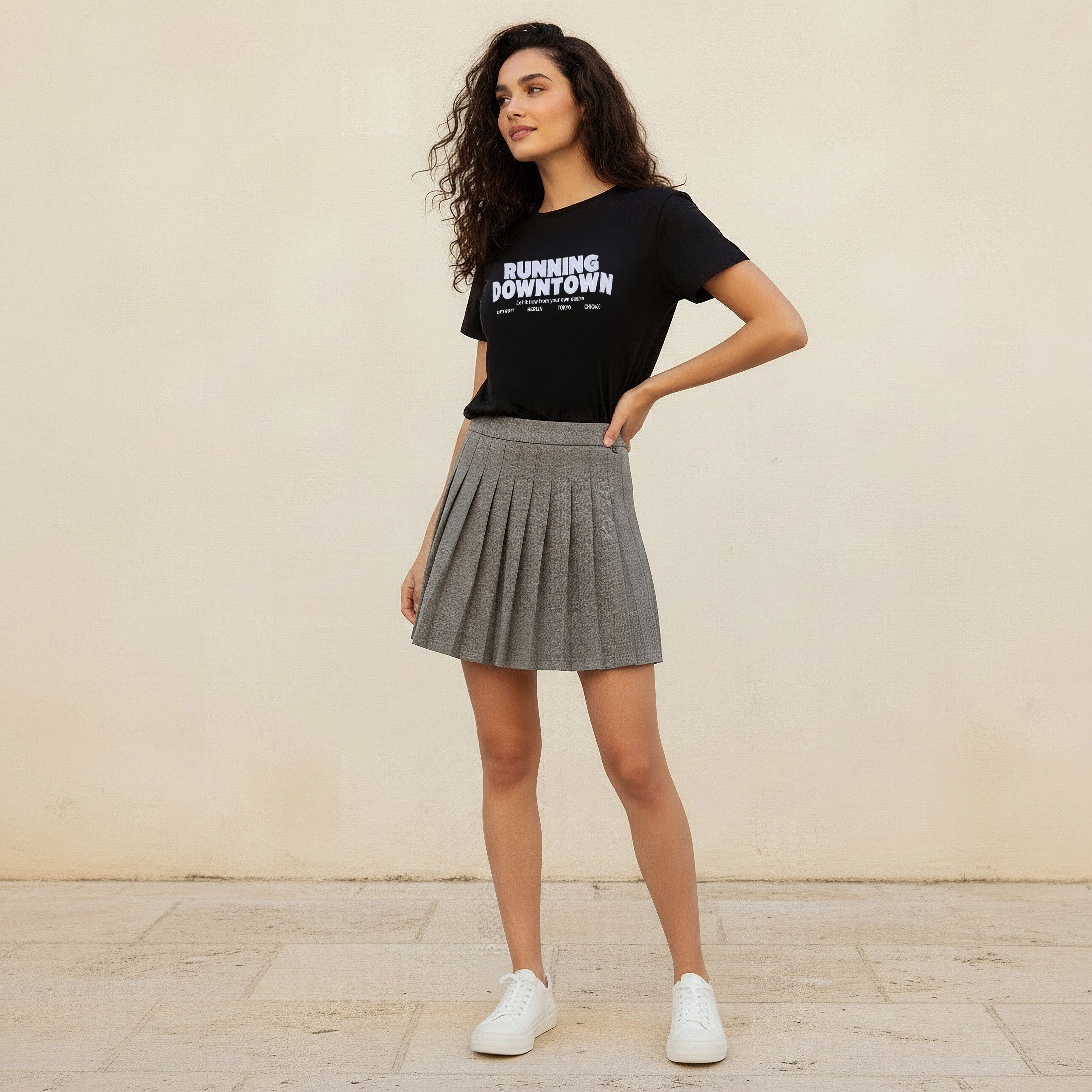 Cotton T-shirt with Typographic Embroidery-women-clothing-tshirts-image-3