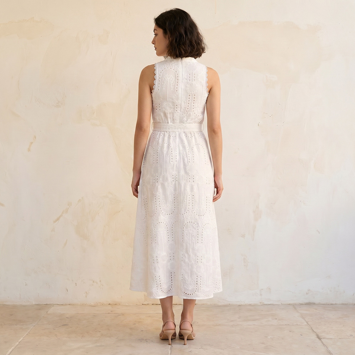 Splash Youth Schiffli Embroidered A-Line Cotton Dress with Lace Inserts-women-clothing-dresses-image-4