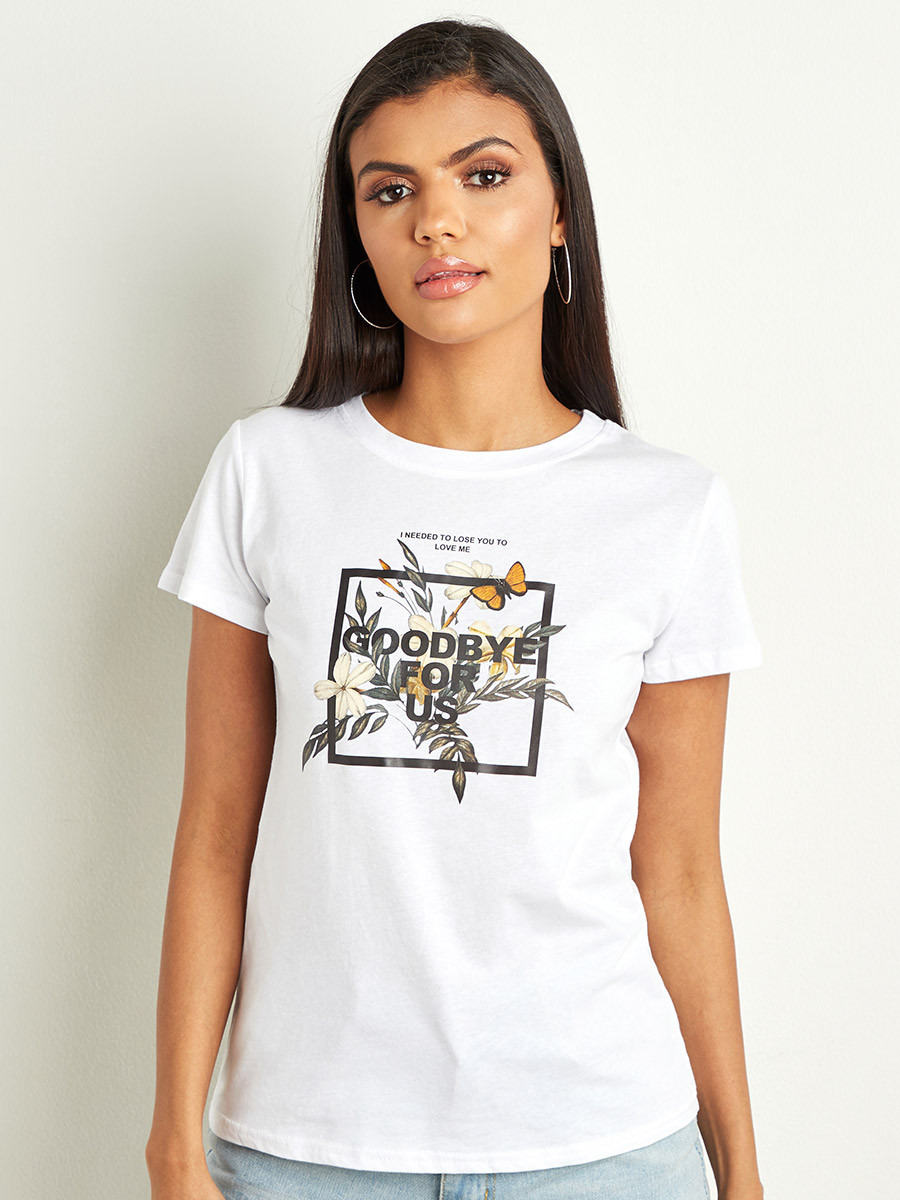 Styli Goodbye For Us Slogan Printed Round Neck T-shirt-women-clothing-tshirts-image-2