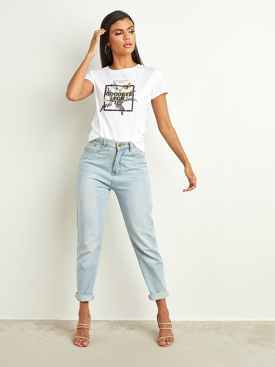 Styli Goodbye For Us Slogan Printed Round Neck T-shirt-women-clothing-tshirts-image-3