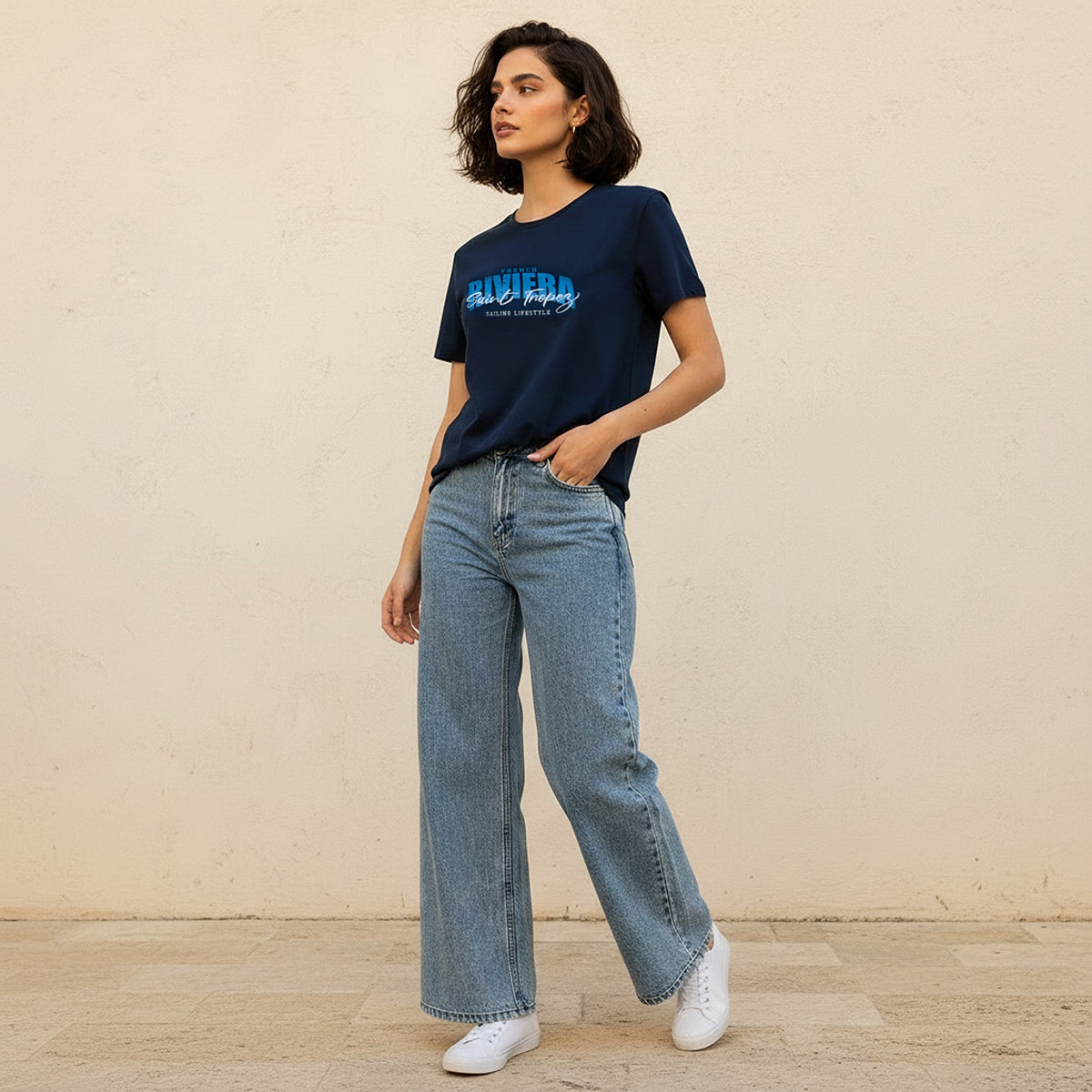 Cotton T-shirt with Embroidery-women-clothing-tshirts-image-3