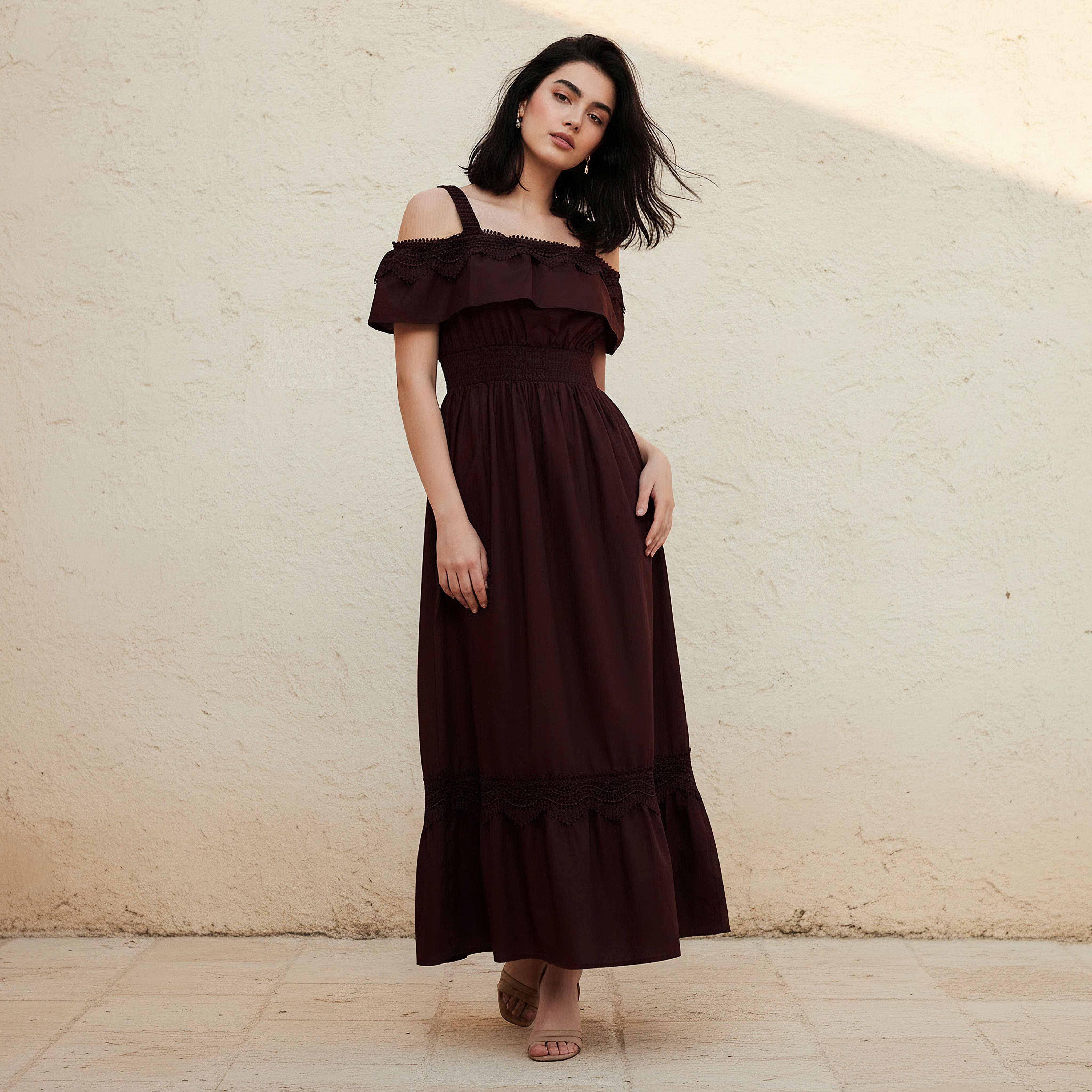 Maxi Cotton Dress with Lace Trim-women-clothing-dresses-image-1