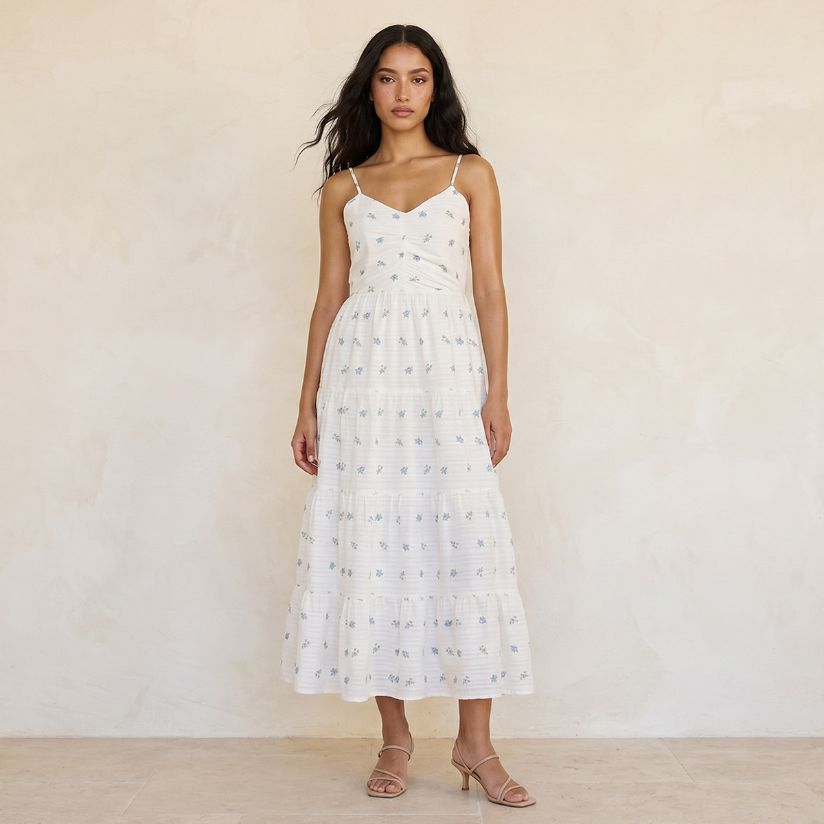 Splash Youth Floral Print A-line Cotton Dress Adjustable Straps-women-clothing-dresses-image-1