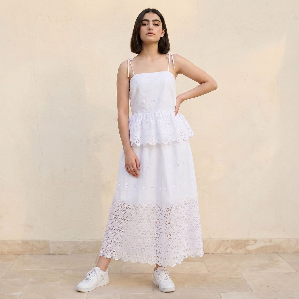 Splash Youth Maxi Cotton Embroidered Skirt with Scalloped Hem-women-clothing-skirts-image-3