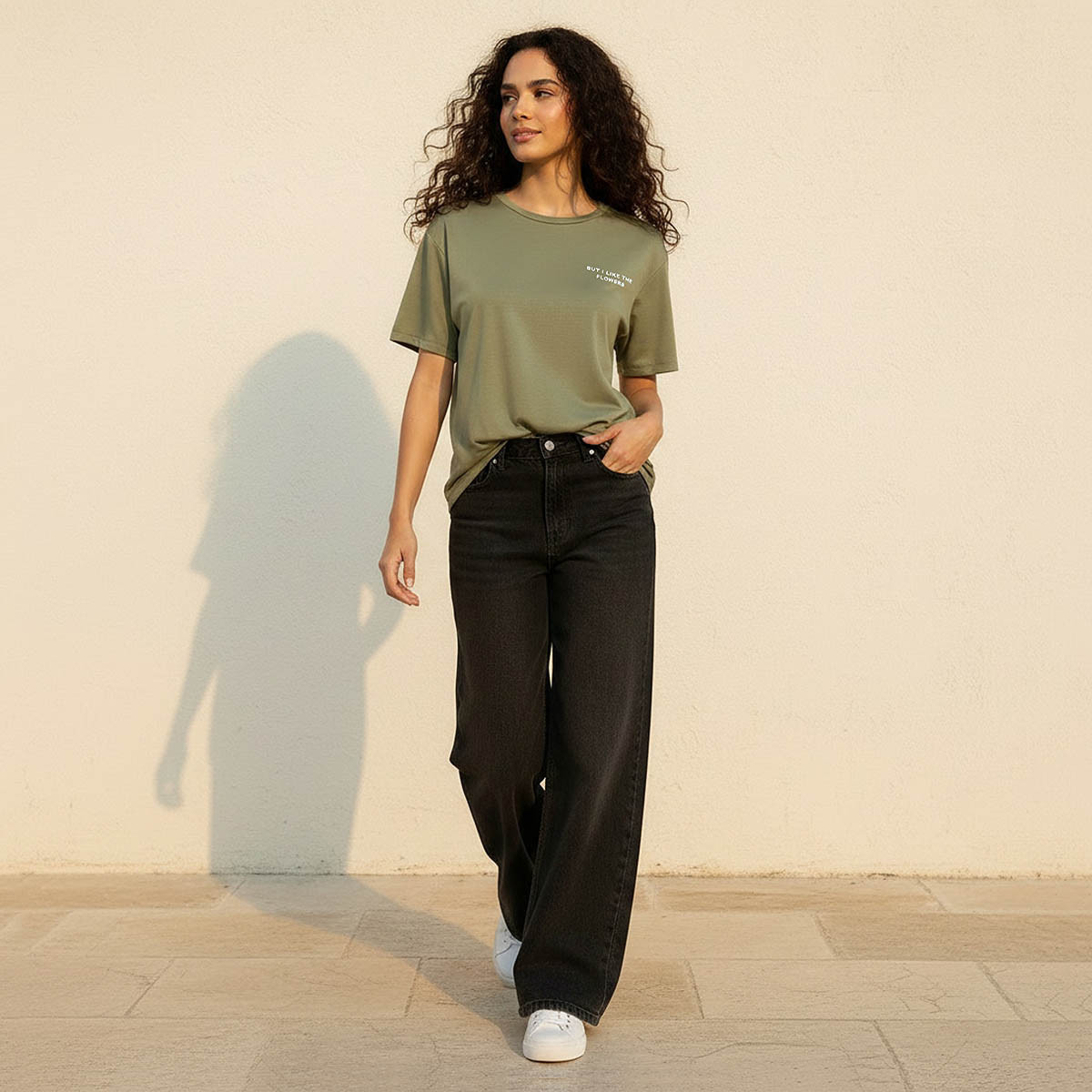 Neoprene T-shirt with Floral Print-women-clothing-tshirts-image-3