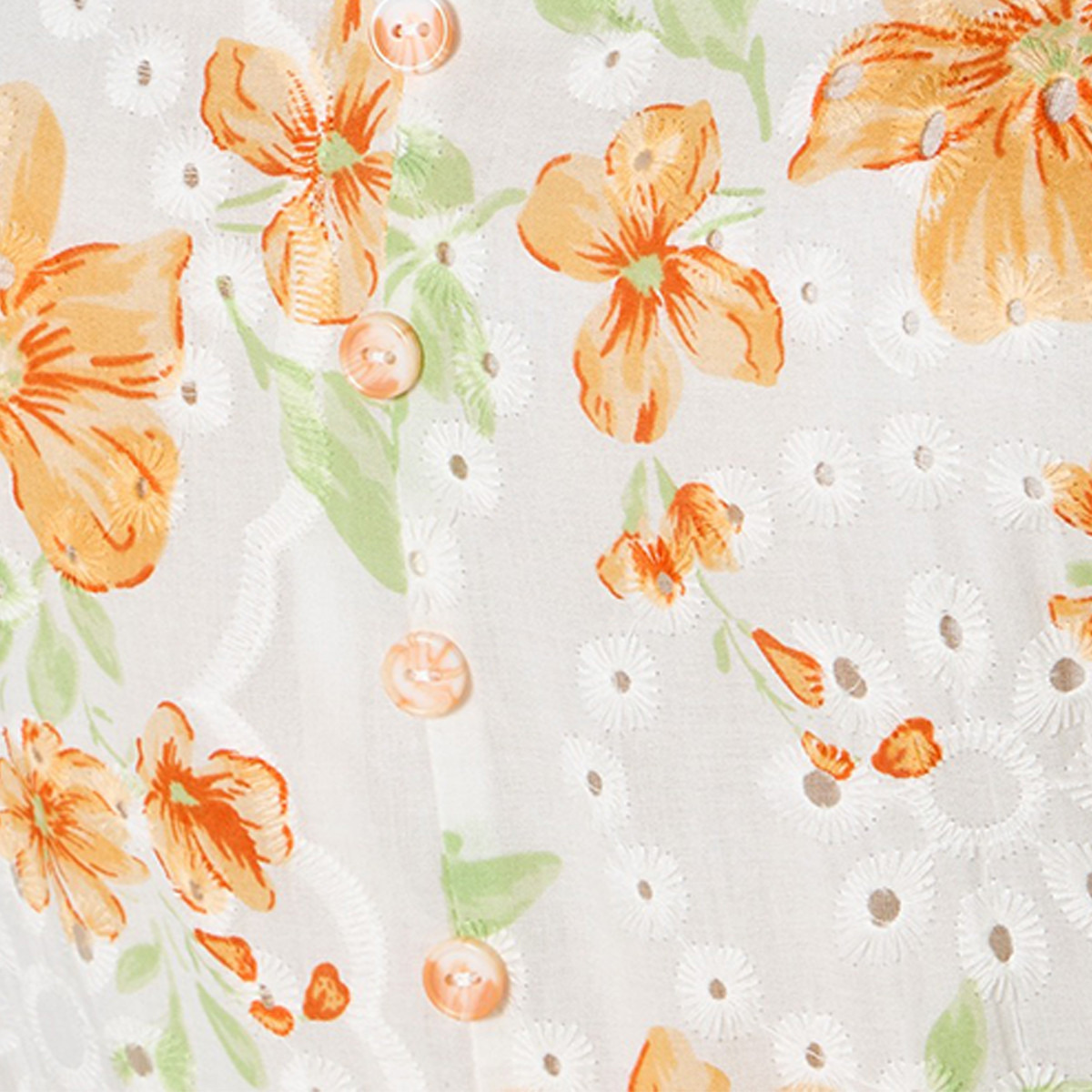 Splash Youth Floral Print Shirt Cotton Dress with Schiffli Embroidery-women-clothing-dresses-image-2