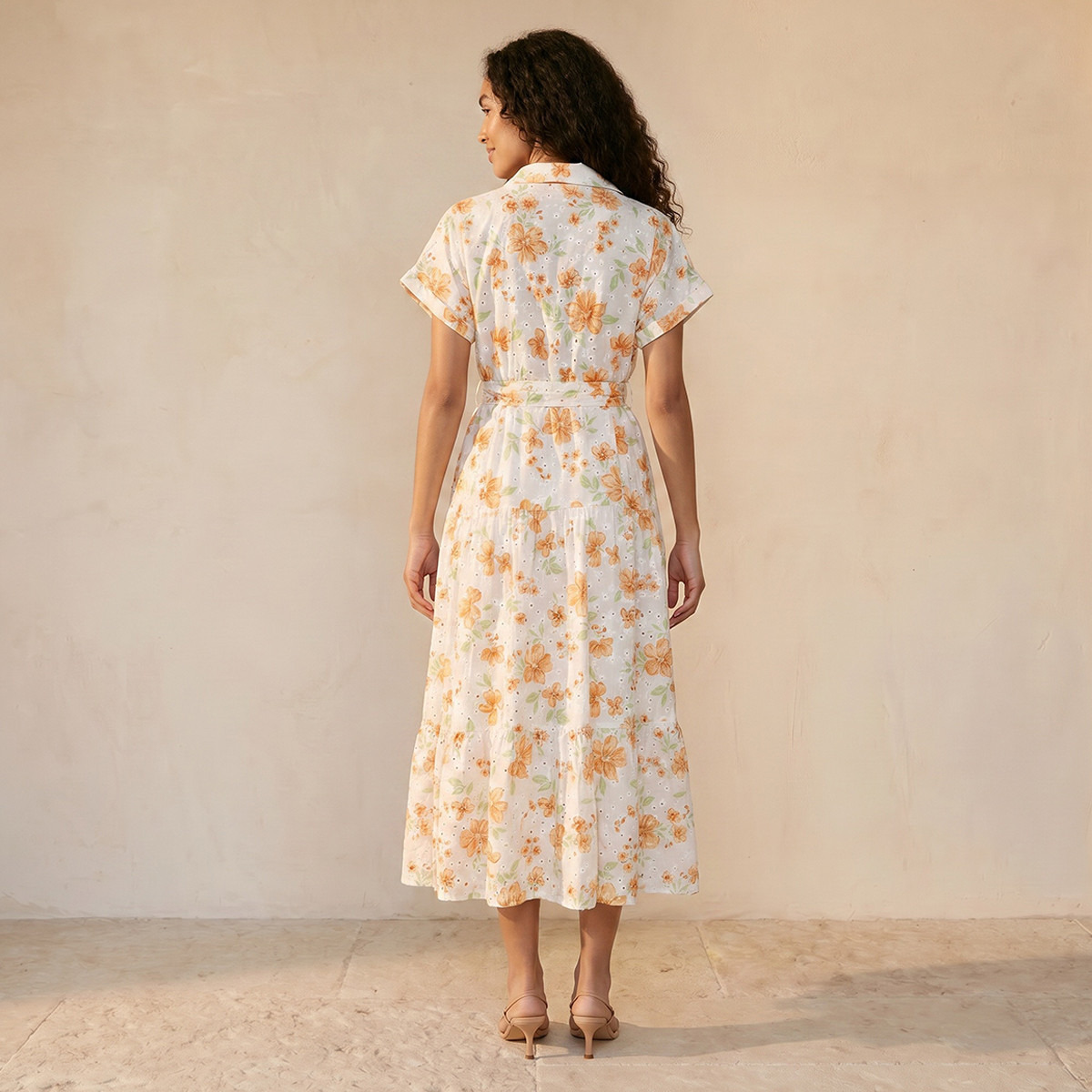 Splash Youth Floral Print Shirt Cotton Dress with Schiffli Embroidery-women-clothing-dresses-image-3