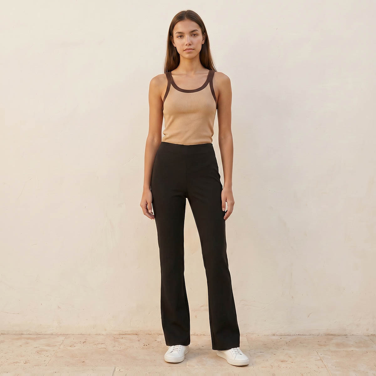 Splash Youth Mid-Rise Leggings Flared Hem-women-clothing-leggings-image-3