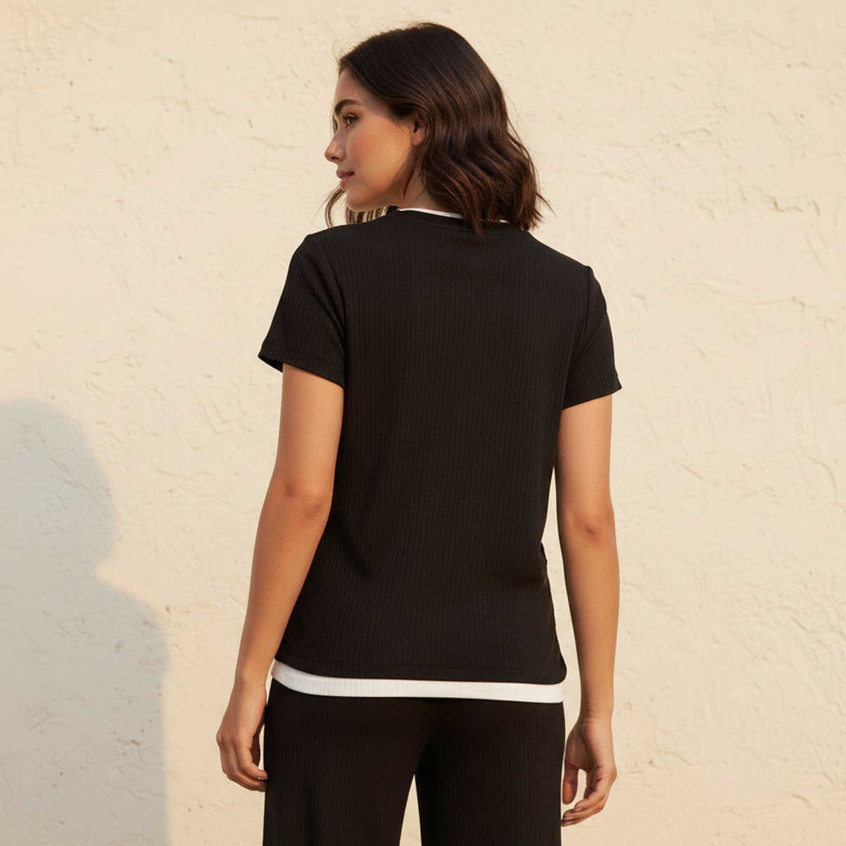 تيشيرت بتفاصيل كسرات من سبلاش يوث-women-clothing-tshirts-image-4