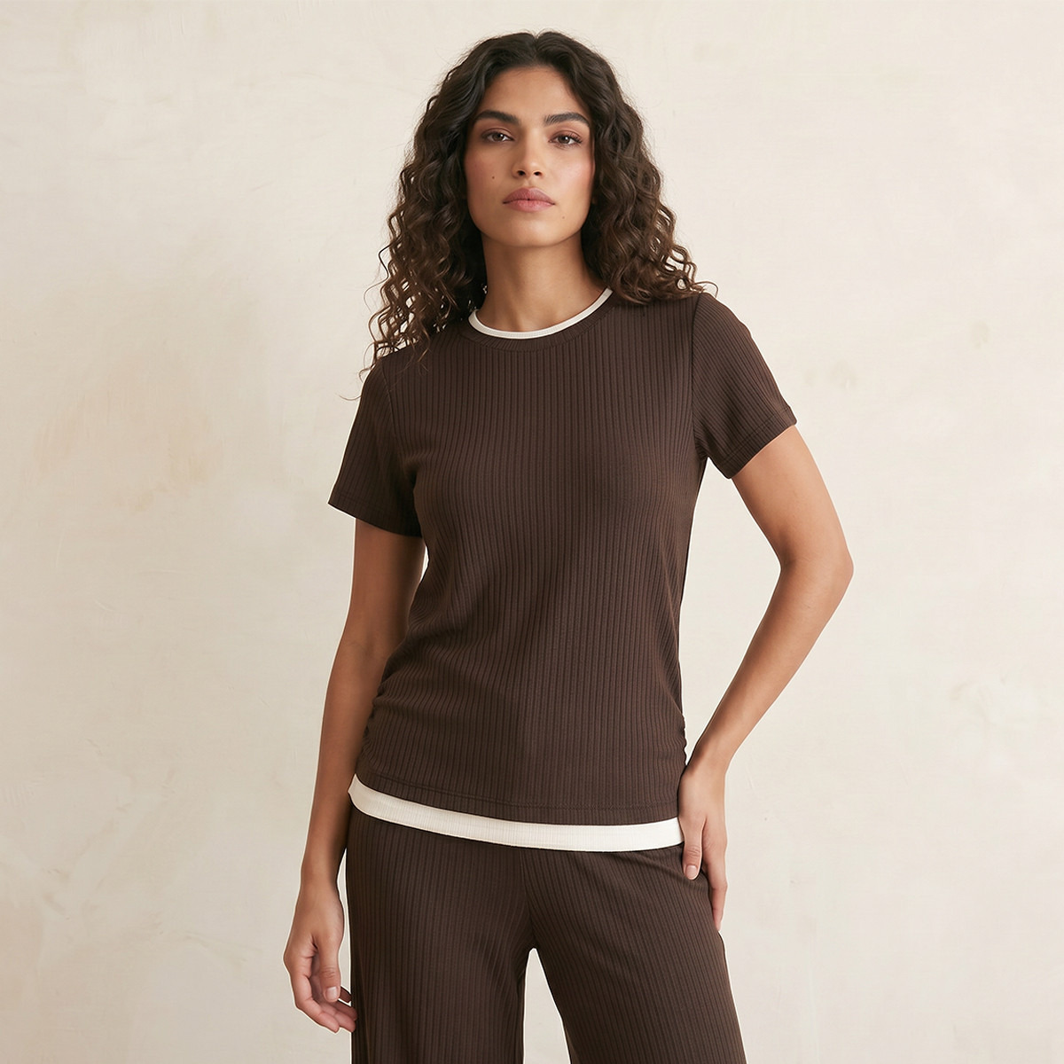 تيشيرت بتفاصيل كسرات من سبلاش يوث-women-clothing-tshirts-image-1