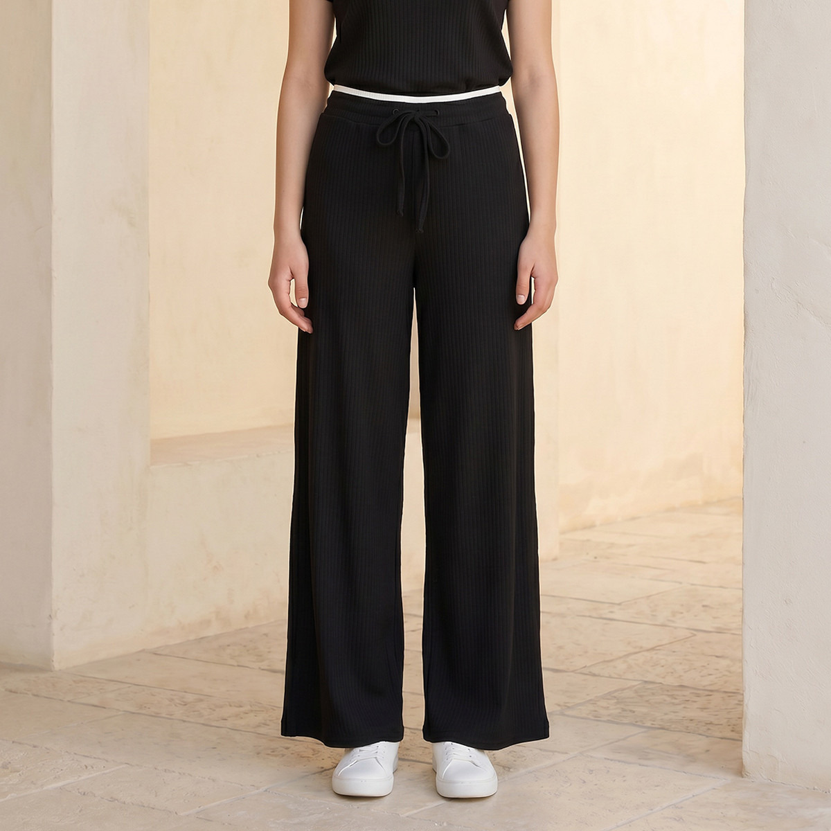 Splash Youth Mid-Rise Pants with Drawstring Closure-women-clothing-bottoms-joggers-image-1