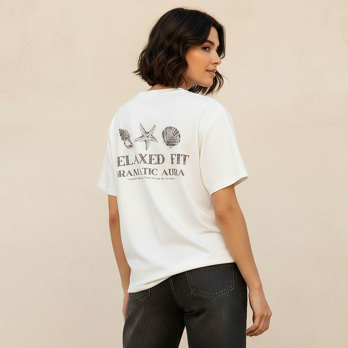 Neoprene T-shirt with Seashell Print-women-clothing-tshirts-image-5
