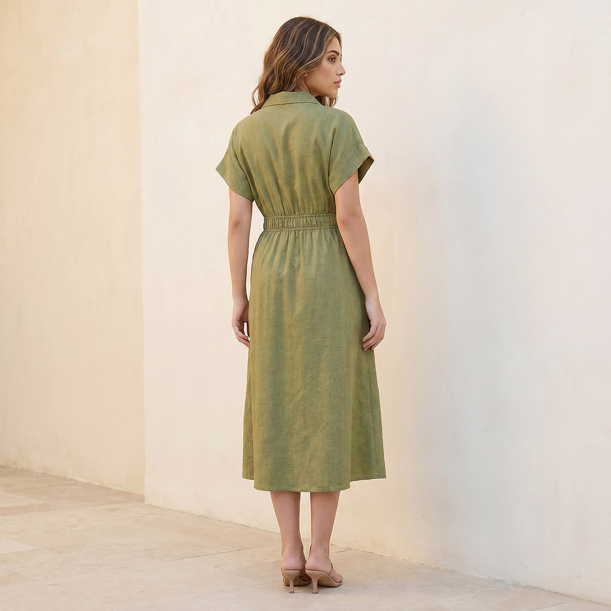 Splash Youth Shirt Dress with Buckled Belt-women-clothing-dresses-image-4