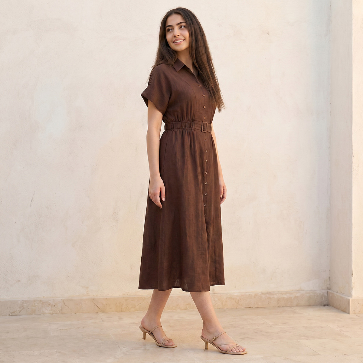 فستان قميص بحزام من سبلاش يوث-women-clothing-dresses-image-3