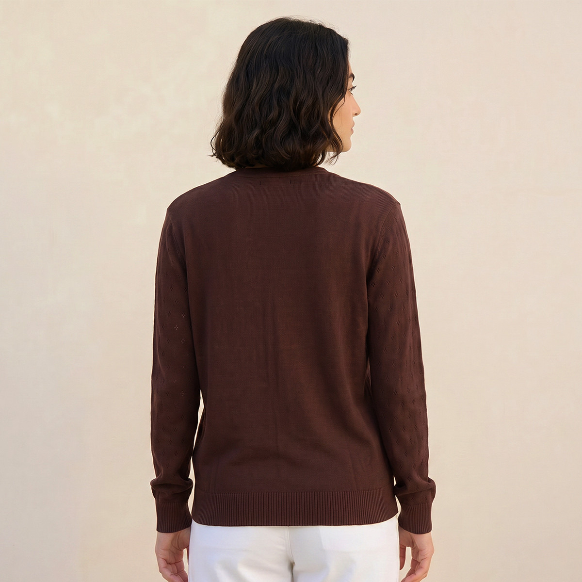 كارديجان منسوج بياقة V-women-winterwear-cardigansandjumpers-cardigans-image-4