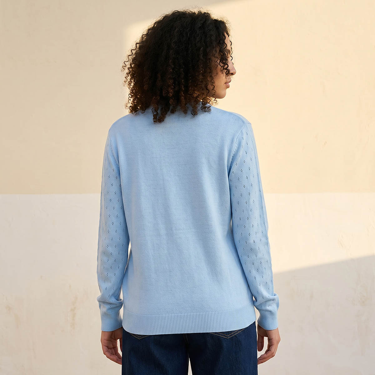 Textured V-neck Cardigan-women-winterwear-cardigansandjumpers-cardigans-image-4