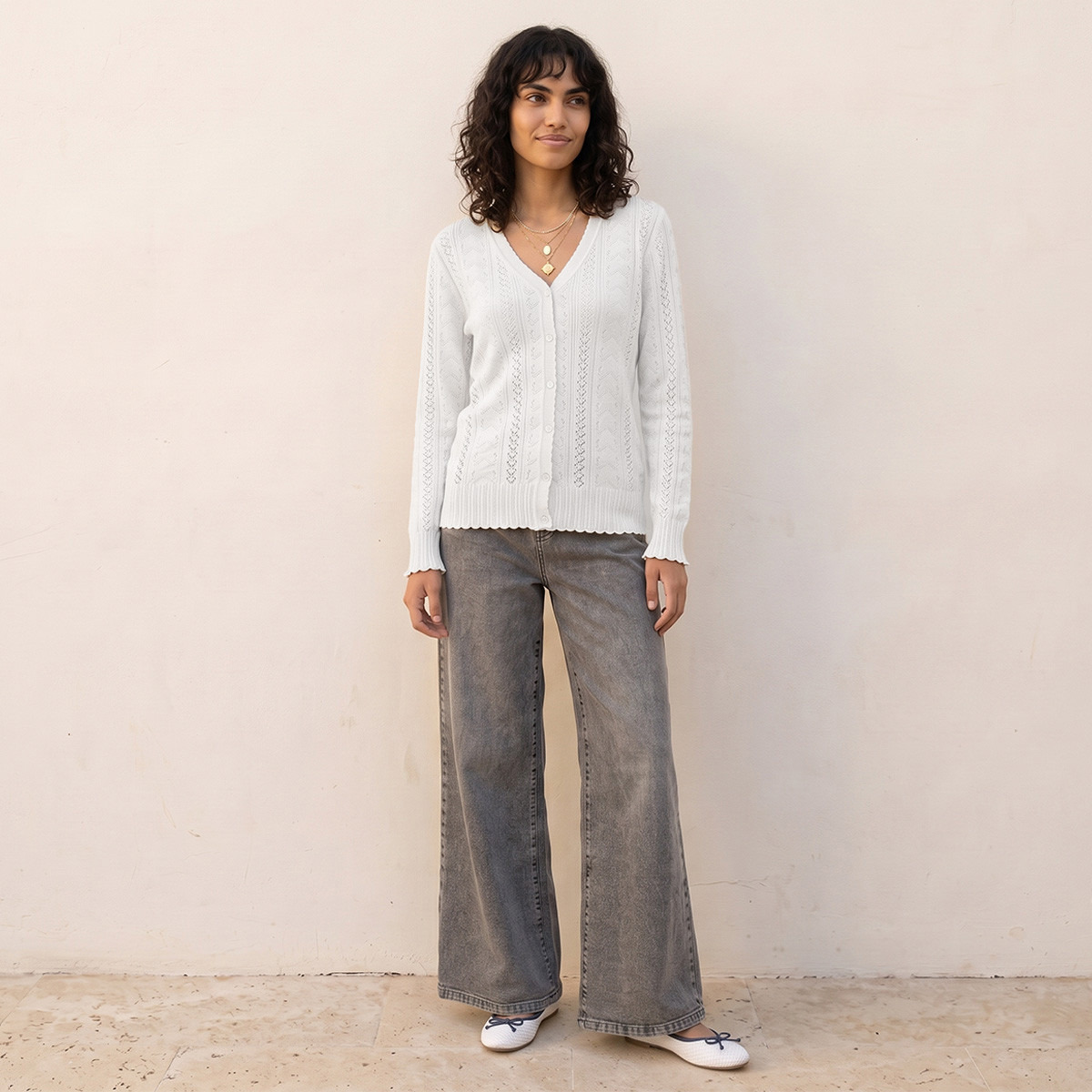 كارديجان بارز الملمس بياقة V من سبلاش يوث-women-winterwear-cardigansandjumpers-cardigans-image-5