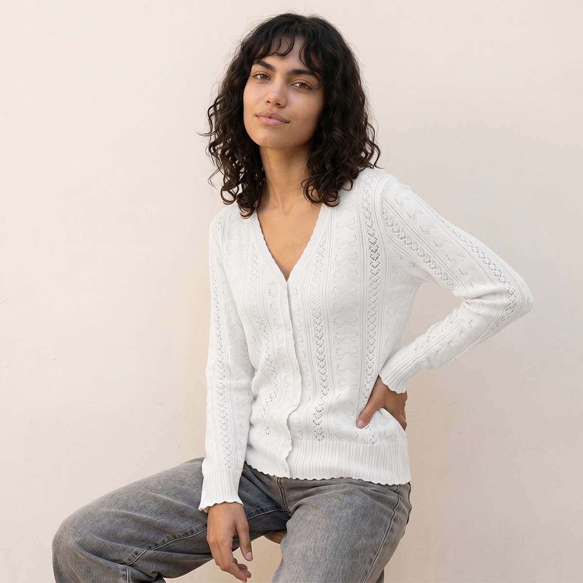 كارديجان بارز الملمس بياقة V من سبلاش يوث-women-winterwear-cardigansandjumpers-cardigans-image-6