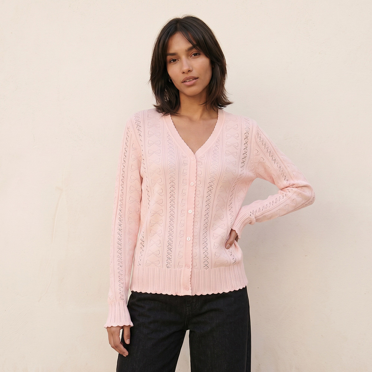 كارديجان بارز الملمس بياقة V من سبلاش يوث-women-winterwear-cardigansandjumpers-cardigans-image-5