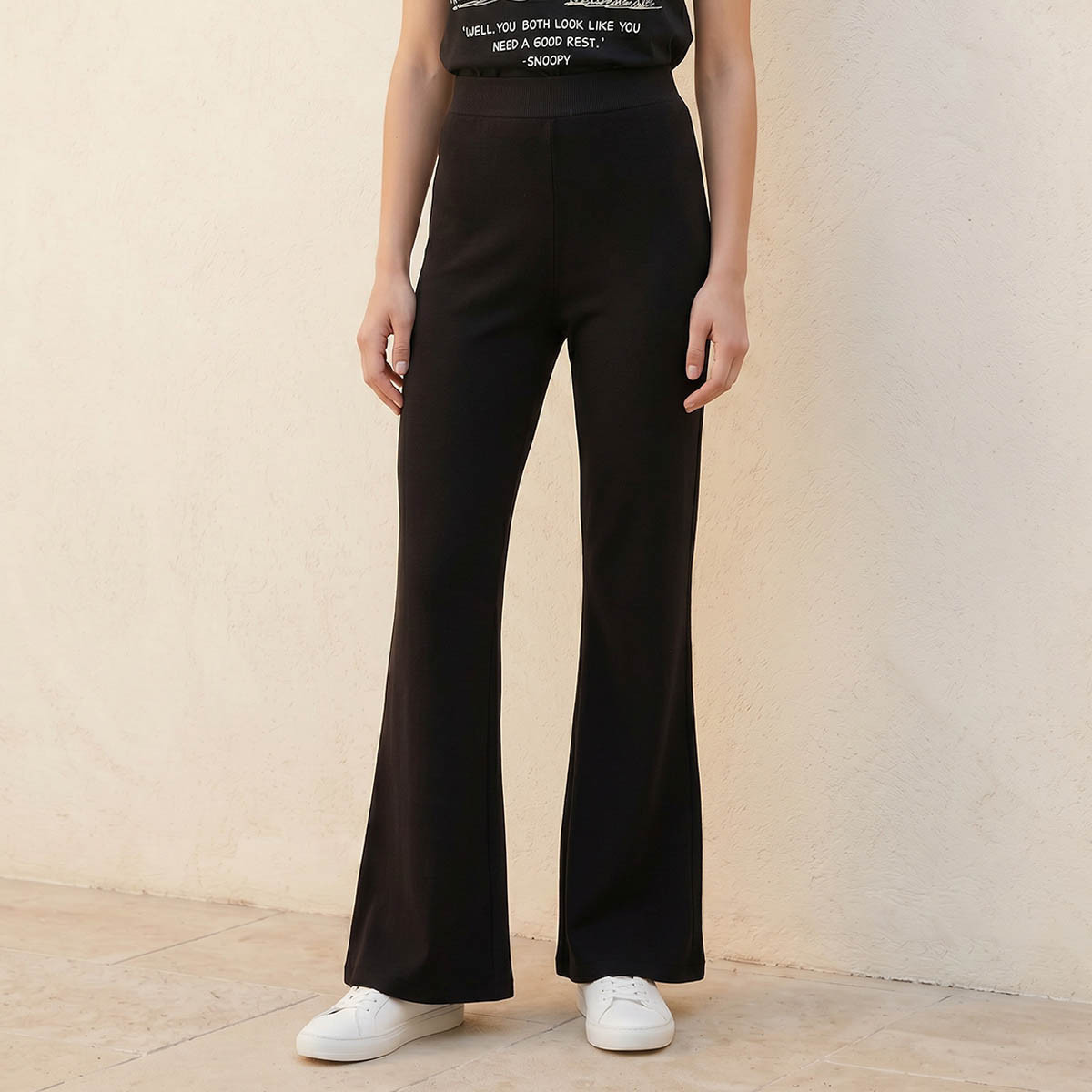 Splash Youth Mid-Rise Leggings with Flared Hem-women-clothing-leggings-image-1