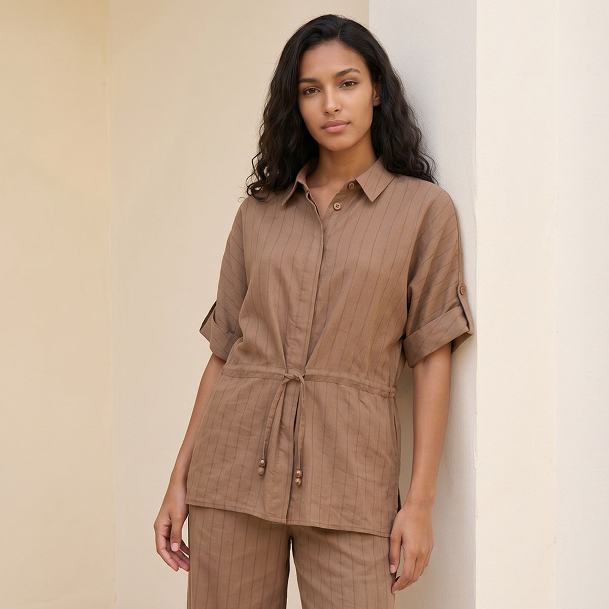 قميص مقلم متعدد الاستخدامات من سبلاش يوث-women-clothing-shirtsandblouses-shirts-image-1