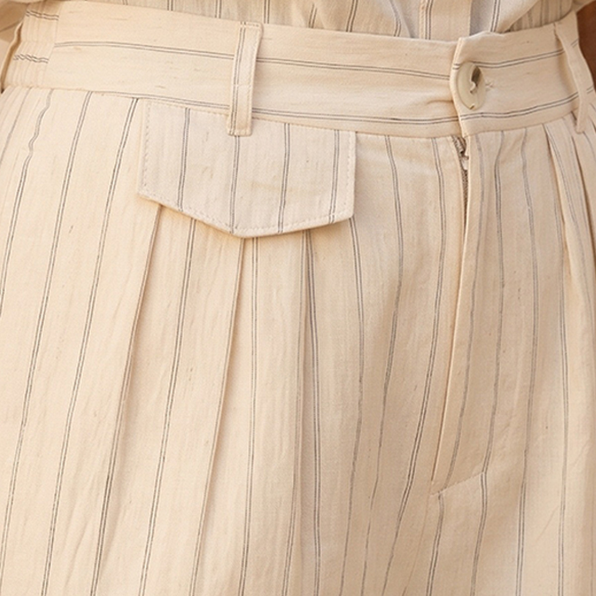 Splash Youth Relaxed Fit Button Closure Striped Trousers-women-clothing-trousers-image-2
