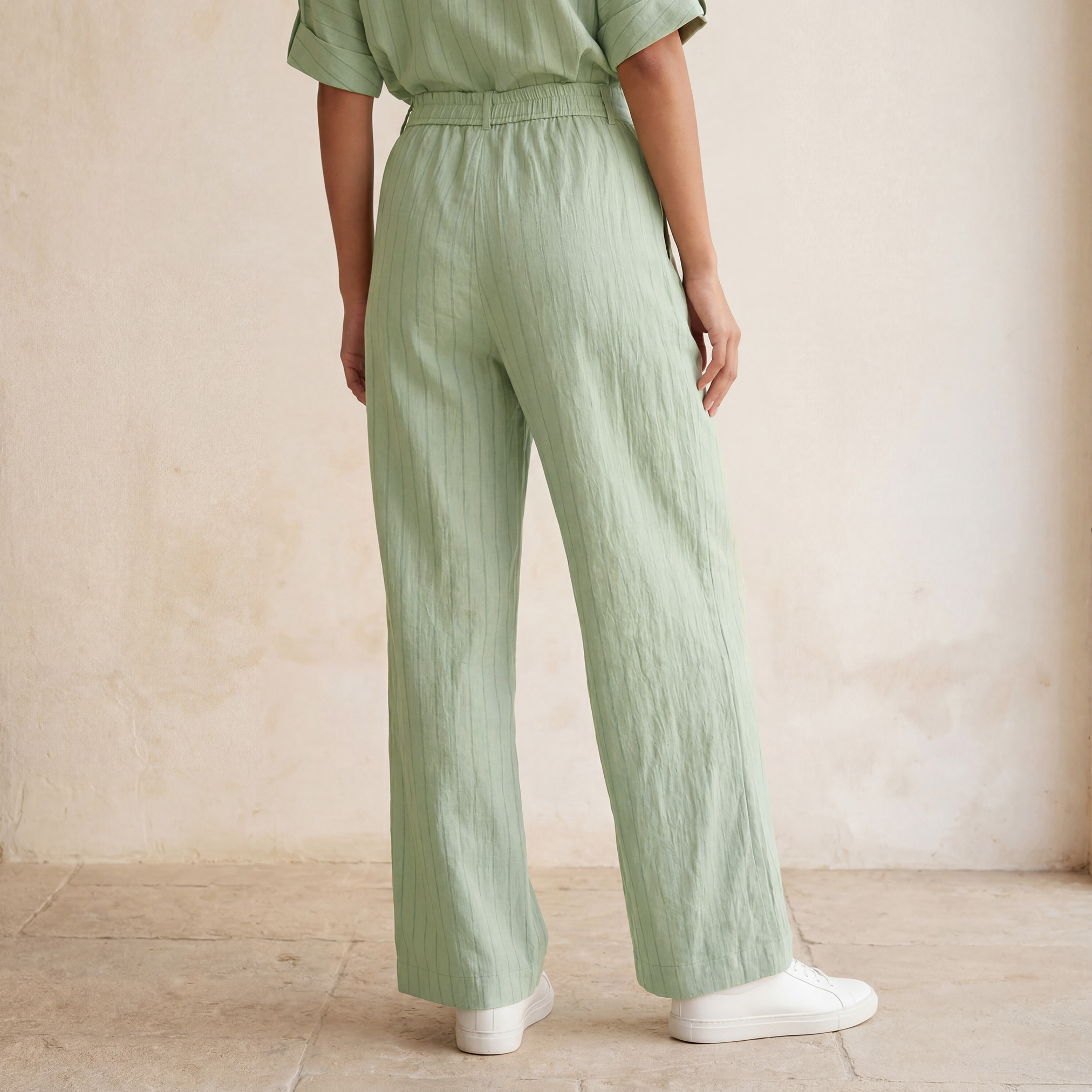 Splash Youth Relaxed Fit Button Closure Striped Trousers-women-clothing-trousers-image-4