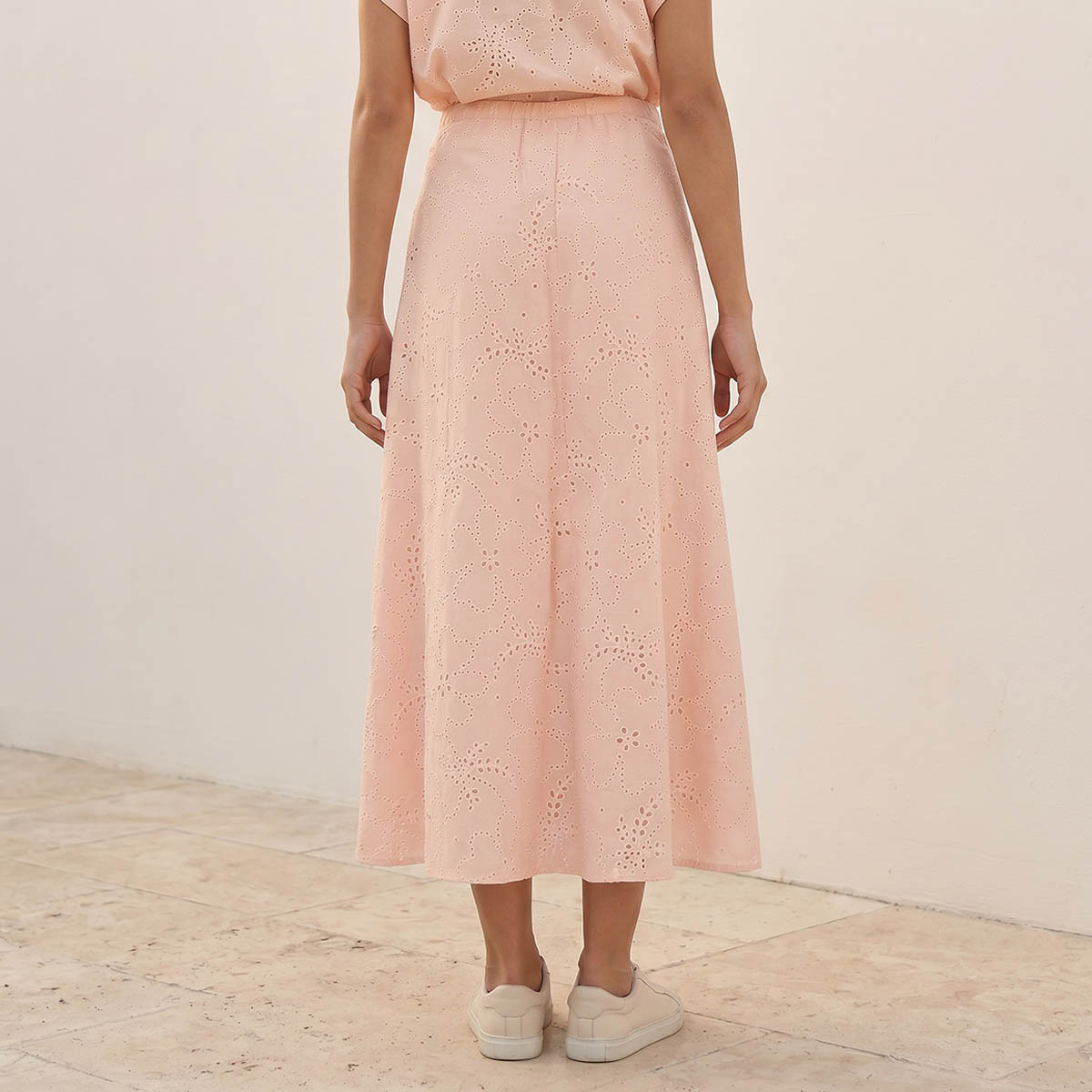 تنورة إيه لاين قطن ميدي بتطريز شيفلي من سبلاش يوث-women-clothing-skirts-image-4