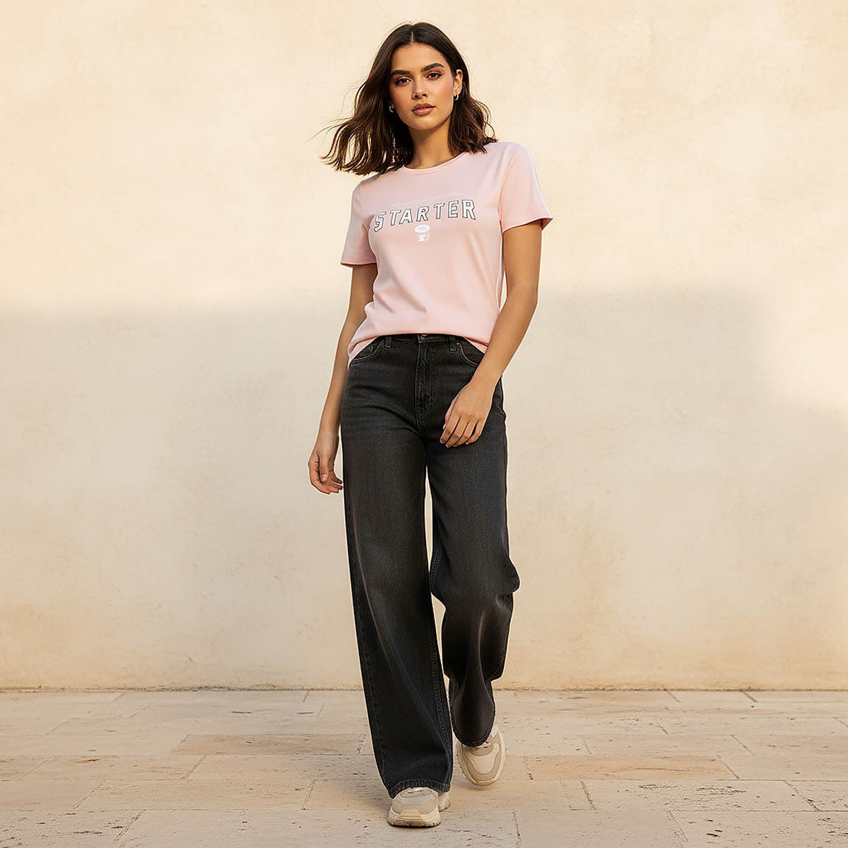 Starter T-shirt with Contrast Piping-women-clothing-tshirts-image-3