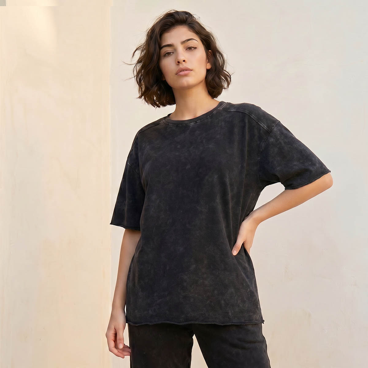 تيشيرت قطن بملمس بارز-women-clothing-tshirts-image-1