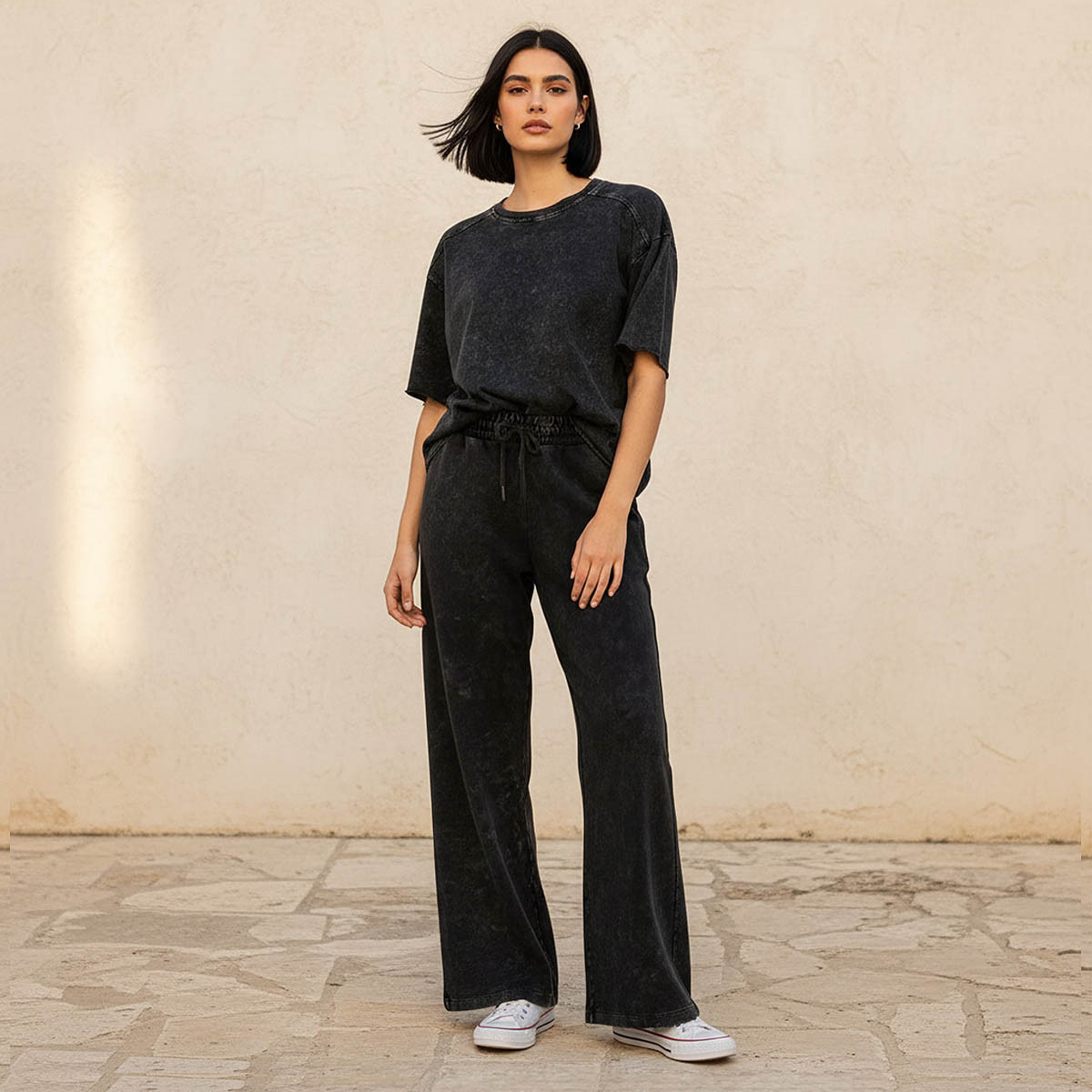 بنطلون رياضي بقصة عادية ورباط إغلاق-women-clothing-bottoms-joggers-image-5
