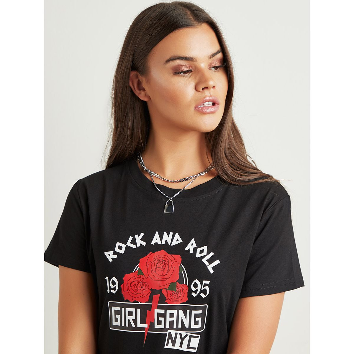 Styli Rock and Roll Printed Round Neck T-Shirt-women-clothing-tshirts-image-5