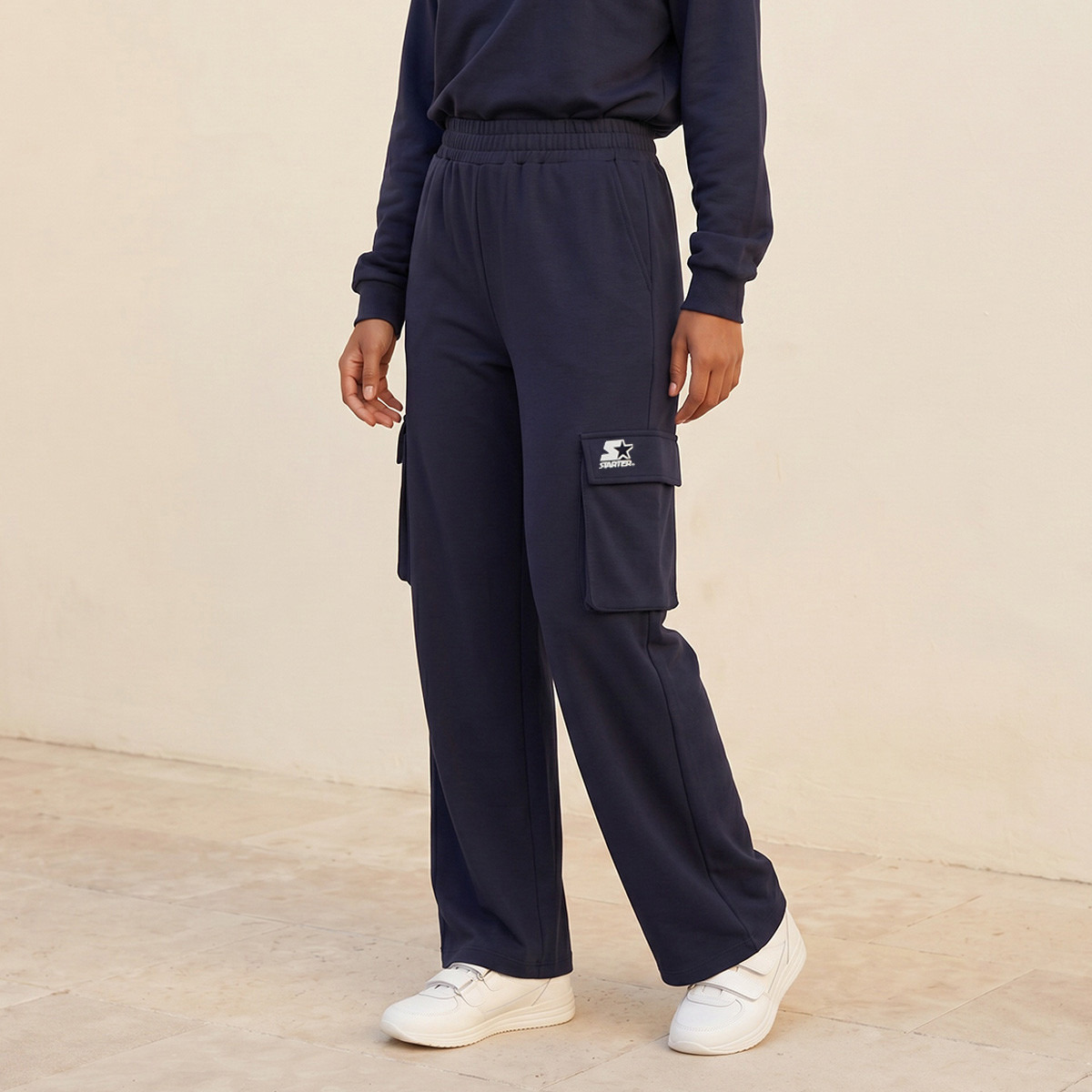 Splash Youth Elasticated Waist Cargo Joggers-women-clothing-bottoms-joggers-image-1