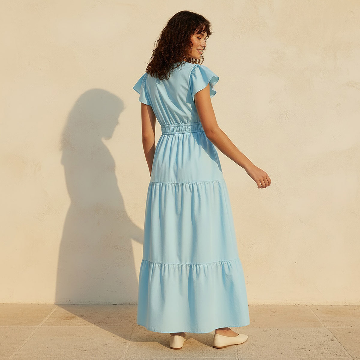 فستان ماكسي قطن متعدد الطبقات بأكمام واسعة-women-clothing-dresses-image-4
