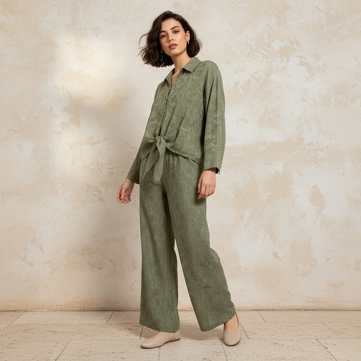 Splash Youth Shirt with Jacquard Texture-women-clothing-shirtsandblouses-shirts-image-3