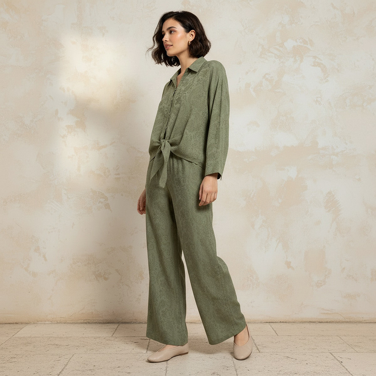 Splash Youth Shirt with Jacquard Texture-women-clothing-shirtsandblouses-shirts-image-6