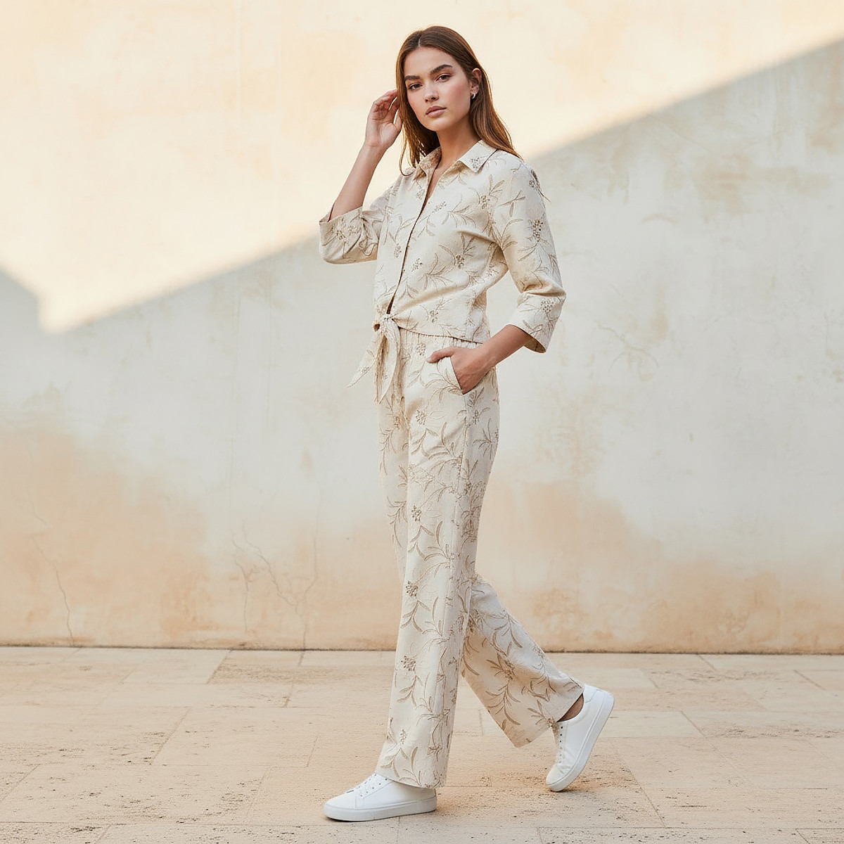 Mid-Rise Embroidered Jacquard Trousers-women-clothing-trousers-image-3