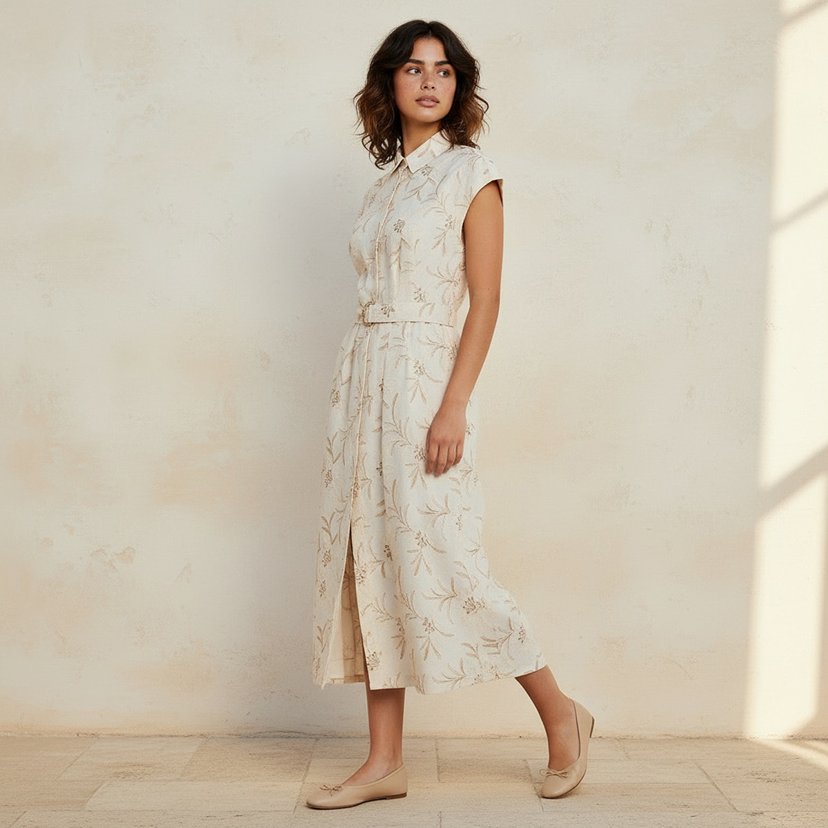 Midi Belted Shirt Dress with Embroidery-women-clothing-dresses-image-3