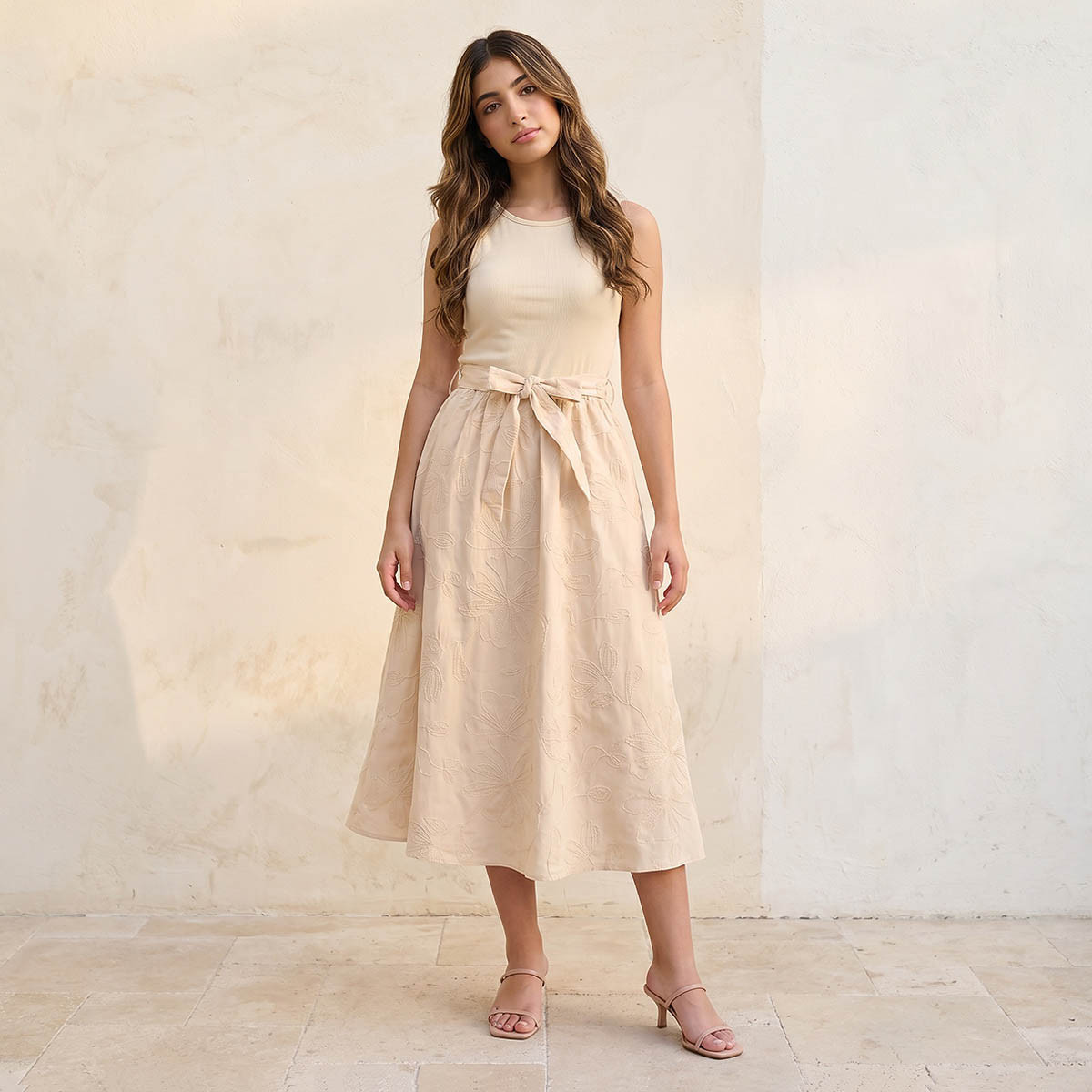 Splash Youth A-line Style Dress Floral Embroidery-women-clothing-dresses-image-3