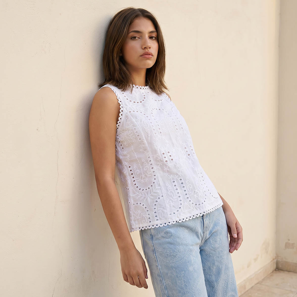 Cotton Top with Schiffli Embroidery-women-clothing-shirtsandblouses-blouses-image-5