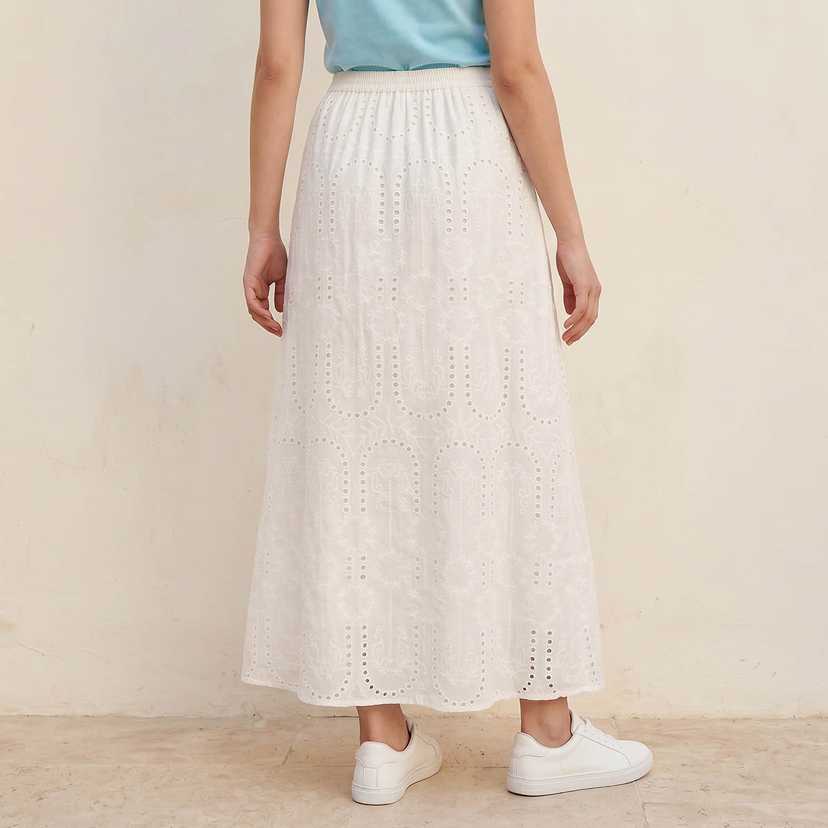 تنورة إيه لاين قطن ماكسي بتطريز شيفلي-women-clothing-bottoms-skirts-image-4