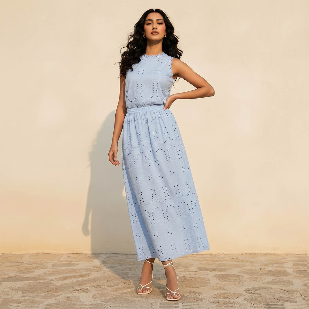 Maxi Cotton A-Line Skirt with Schiffli Detail-women-clothing-bottoms-skirts-image-3