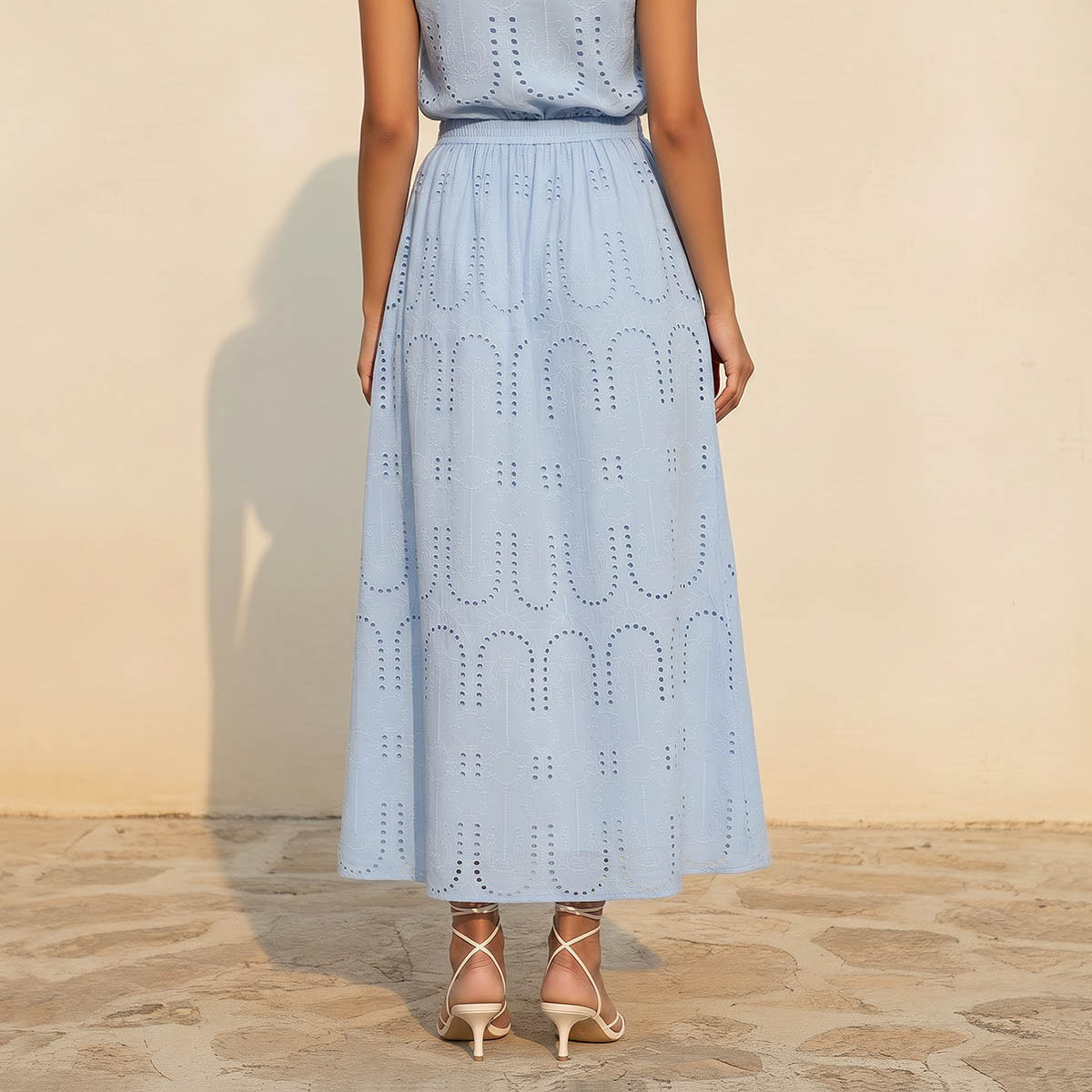 تنورة إيه لاين قطن ماكسي بتطريز شيفلي-women-clothing-bottoms-skirts-image-9