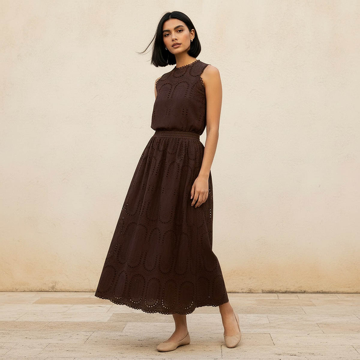 تنورة إيه لاين قطن ماكسي بتطريز شيفلي-women-clothing-bottoms-skirts-image-12