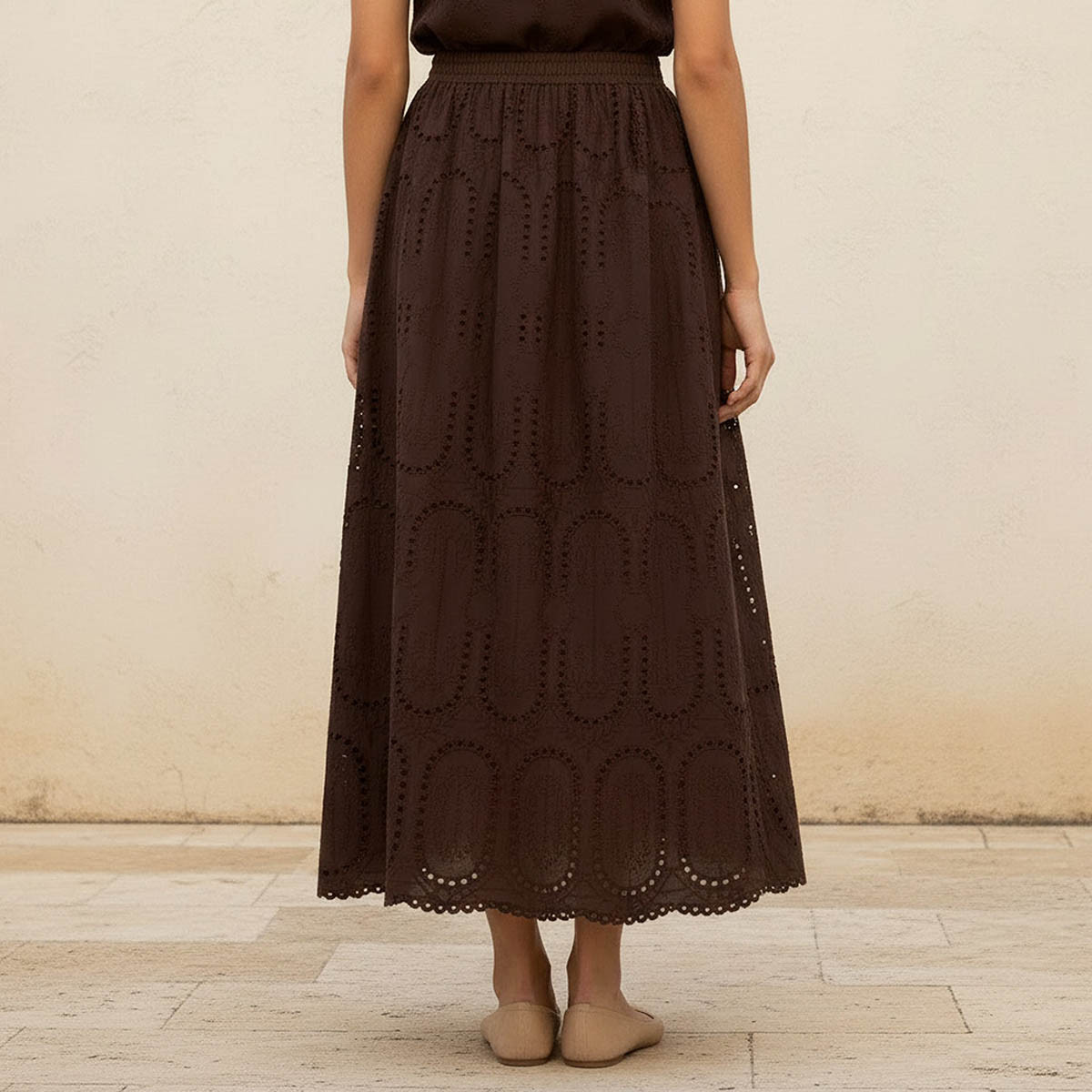 تنورة إيه لاين قطن ماكسي بتطريز شيفلي-women-clothing-bottoms-skirts-image-13